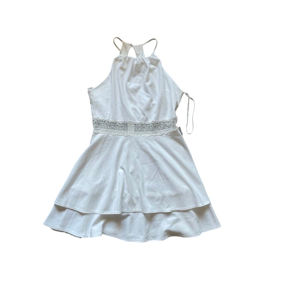 Womens Fit and Flare Halter Layer Dress Size 13/14 Bachelorette Bride Hoco
